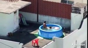 Caught fucking in the pool