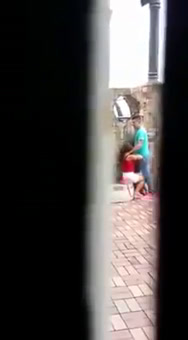 Catching couple sucking cock on the street