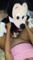 Mickey mouse fan fucks her teddy